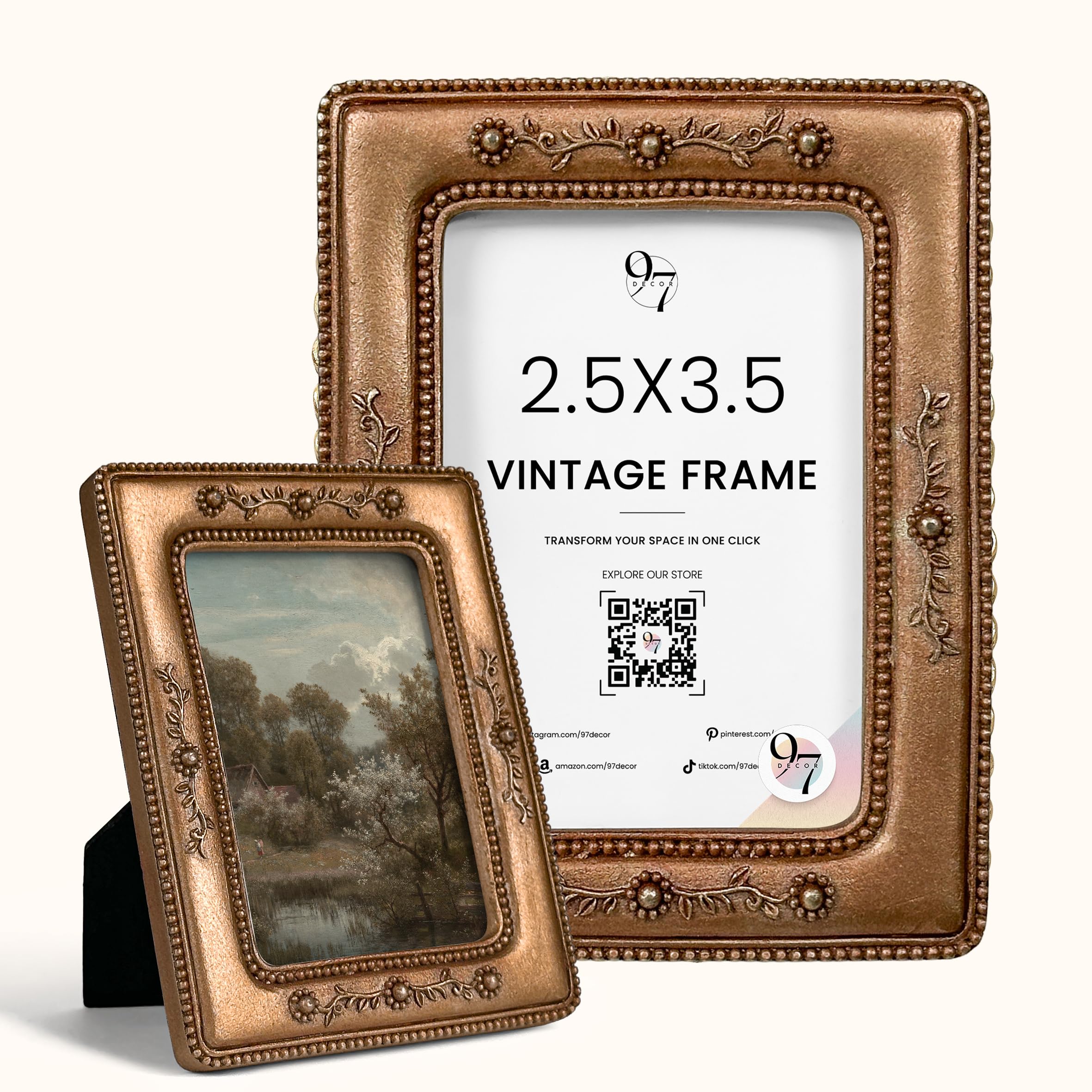 Amazon.com - 97 Decor Vintage Small Picture Frames 2.5 X 3.5