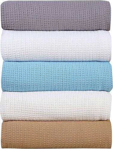 AAVNI HOMES - Manta 100% algodón, tamaño individual, 90 x 60 pulgadas, color beige, tejido clásico, para todas las estaciones, transpirable, ultra disponible en Yaxa Colombia