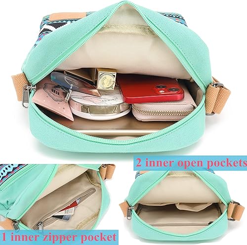 Miniatura 3 de Leaper - Juego de estuche y cartera bandolera de lona para niñas y mujeres for Kids, 2 PCS, Women