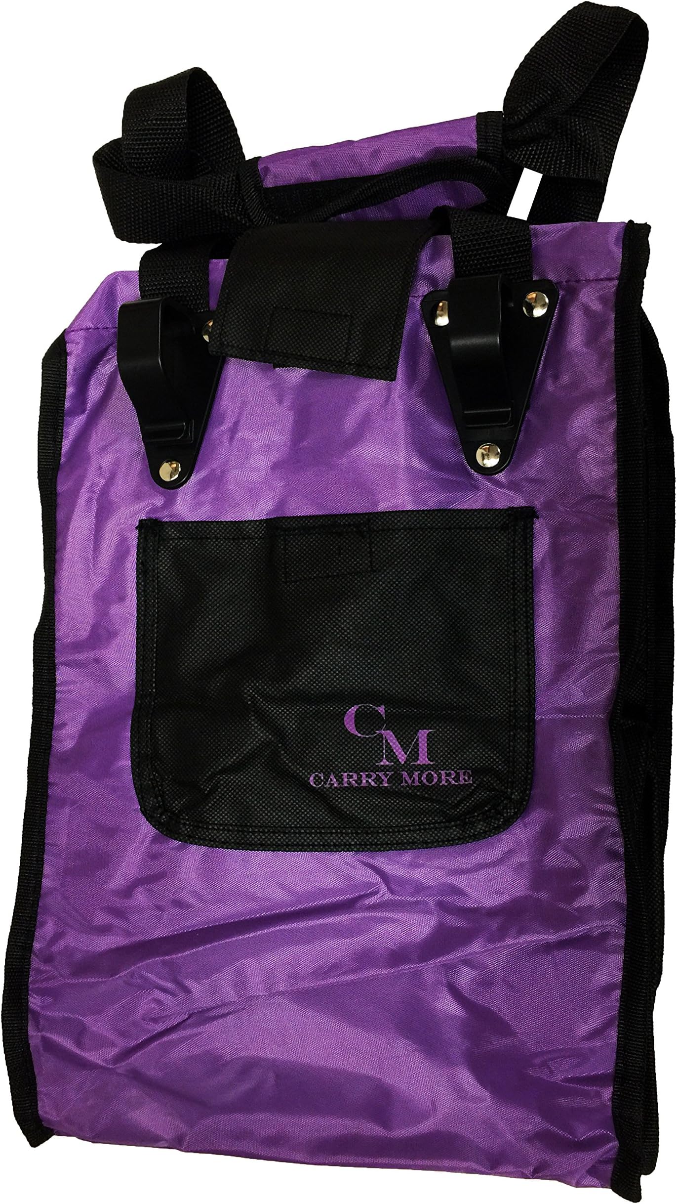 CarryMore Purple with Black Trimming Reusable Sturdy Shopping Tote/Bag (2 Pack)