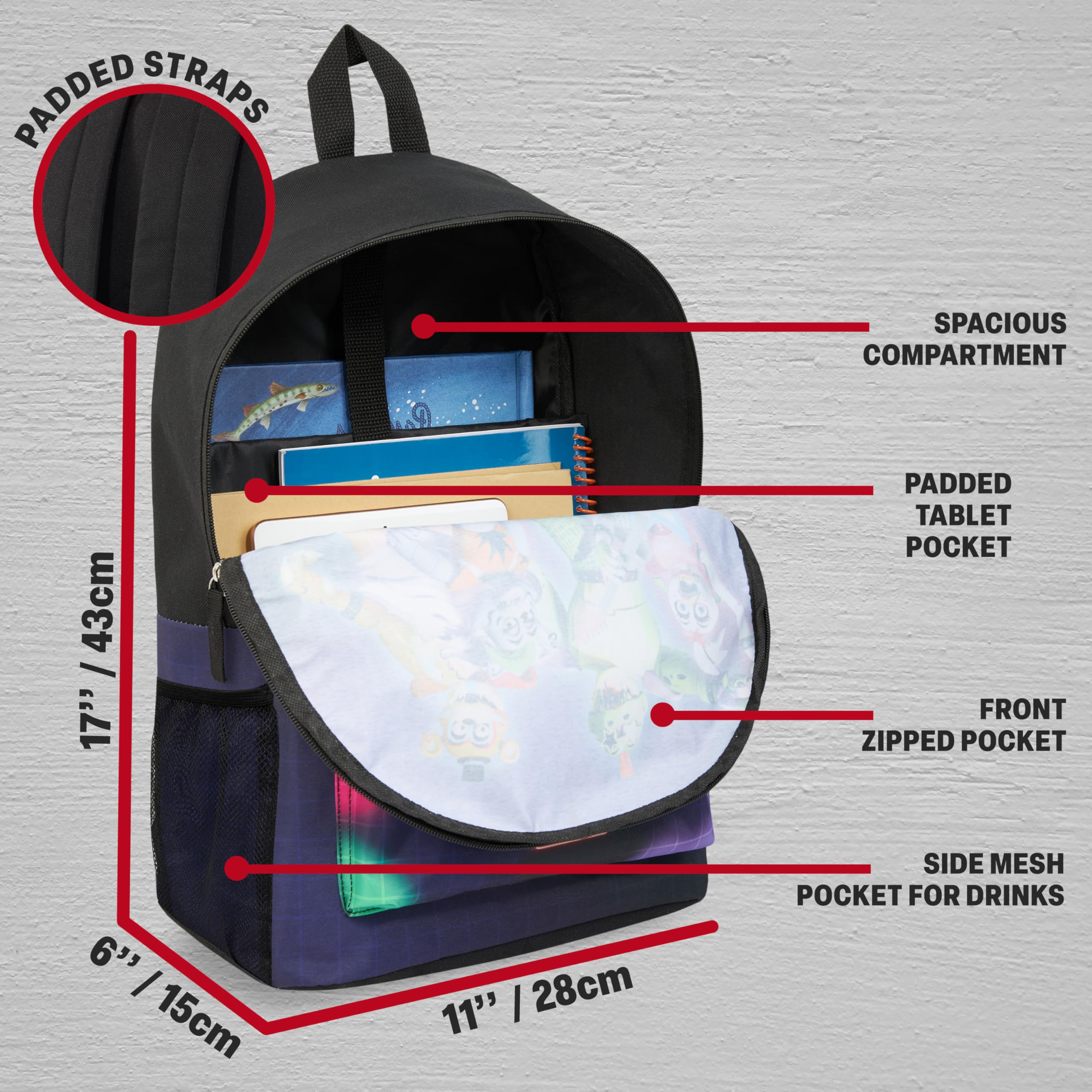 Get Trend Five Nights at Freddy's Sac a Dos avec Gourde Garcon, FNAF Fermeture Eclair Cartable et Gourde sans BPA 500ml, Cadeau Garcon (Multi FNAF)