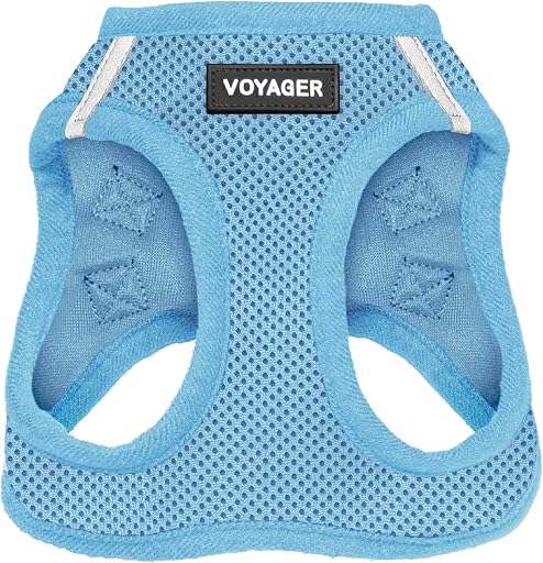 Voyager Step-in Air Dog Vest Harness - Baby Blue, Small | 14.5-16" in Chest, Reflective Bands, All Weather Breathable Air Mesh, Cats Compatible, Lightweight, Fast Drying