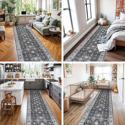 Miniatura 788 de Alfombra lavable para pasillo y de cocina, alfombra de entrada, vintage, suave para el suelo, alfombra antideslizante para interiores, para baño