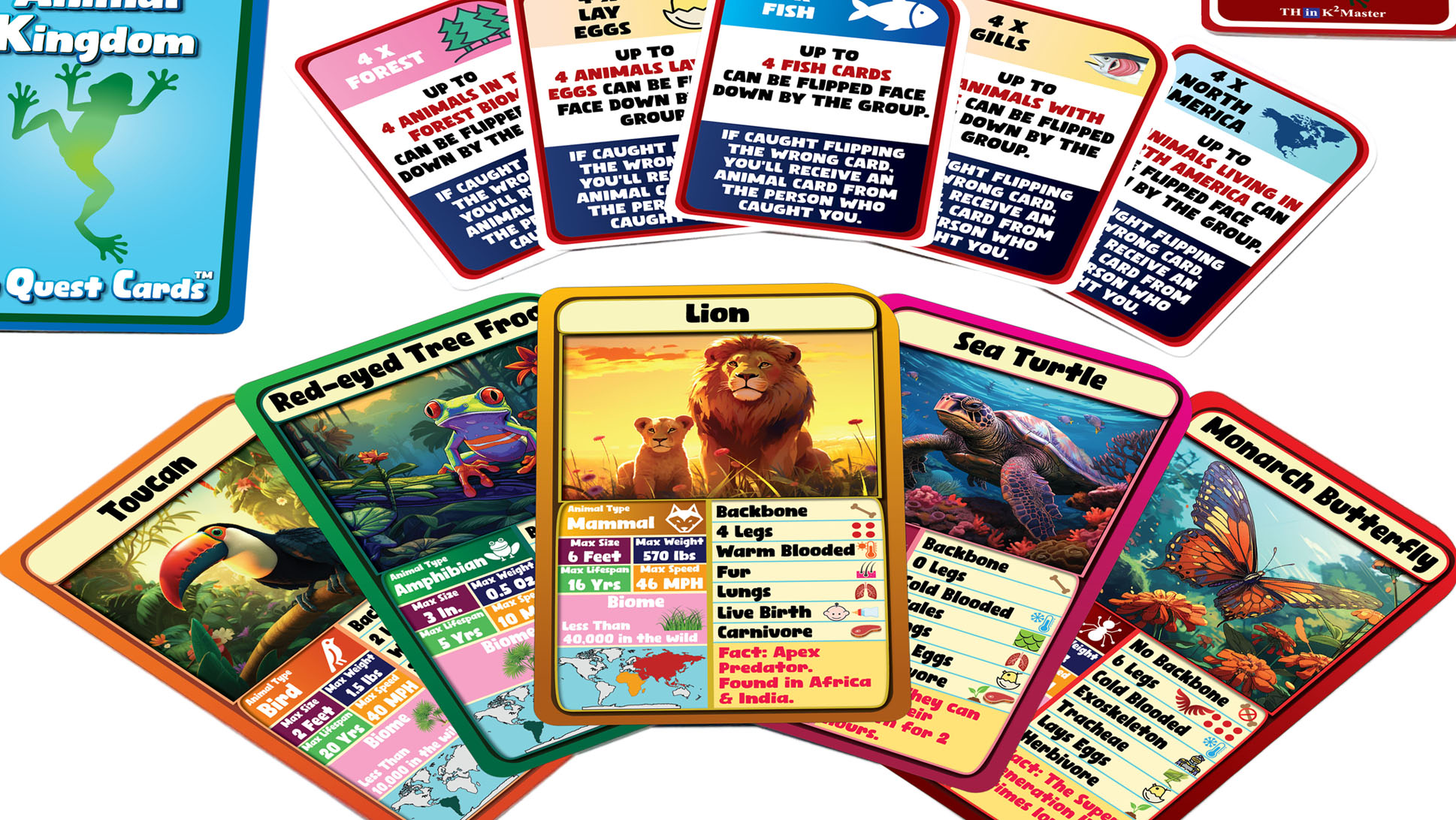 Amazon.com: THINK2MASTER Animal Trading Card Educational Fact Game