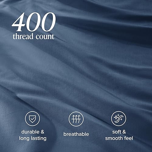 Miniatura 6 de Bare Home Juego de sábanas tamaño King 100 % algodón orgánico, tejido satinado suave, transpirable y refrescante, juego de lujo de hotel, sábanas de