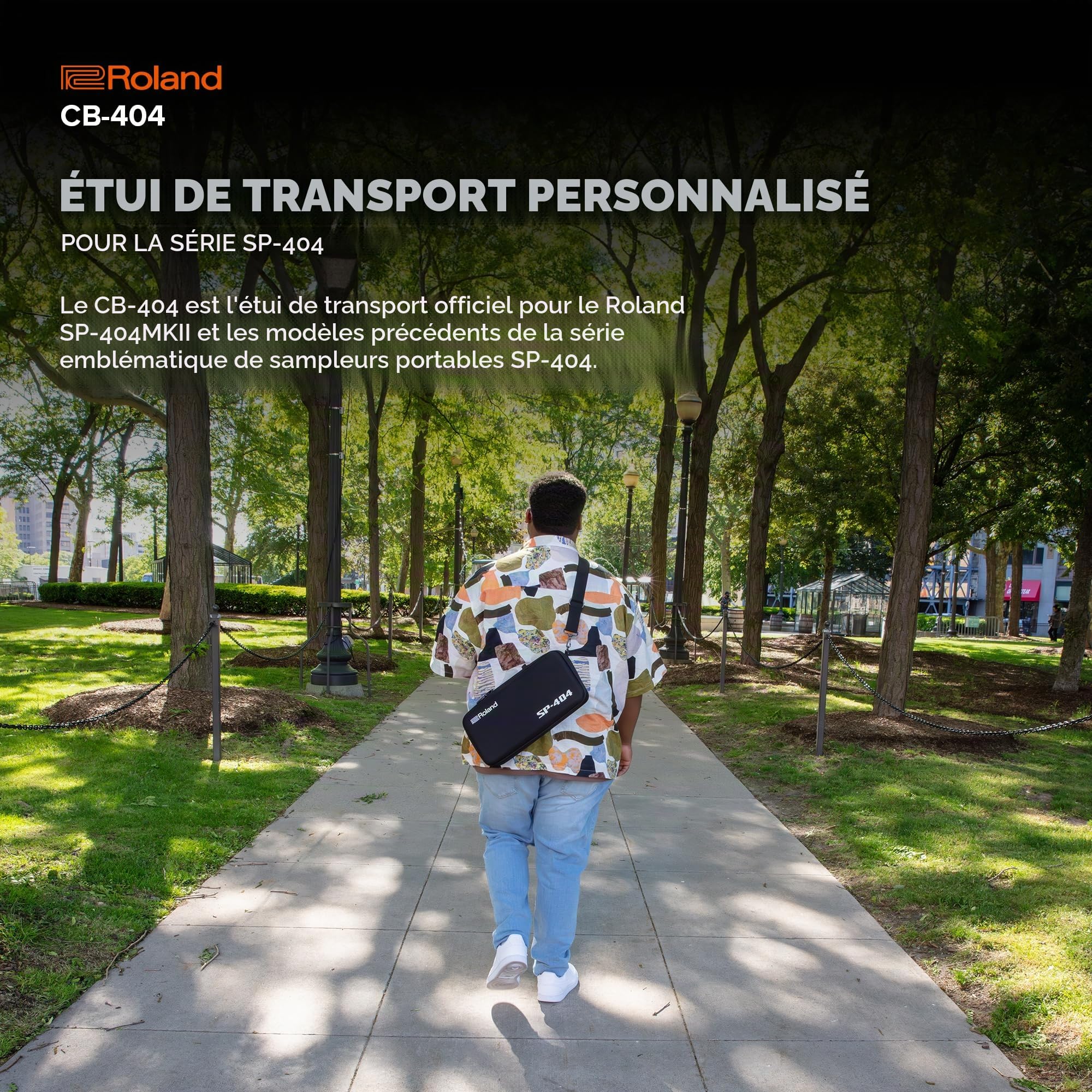 Étui de transport CB-404 Roland | Étui de transport officiel dédié aux échantillonneurs SP-404MKII, SP-404A, SP-404SX & SP-404 | Des boutons de personnalisation orange exclusifs | Léger et robuste