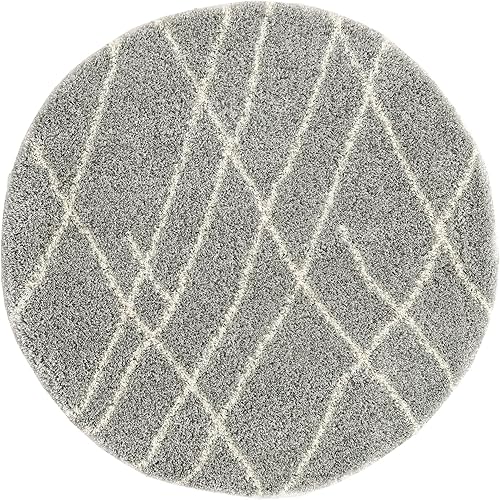 Miniatura 3 de Rugs.com Soft Touch Shag Collection - Alfombra redonda de 5 pies, alfombra redonda de pelo largo gris nube perfecta para cocinas y comedores