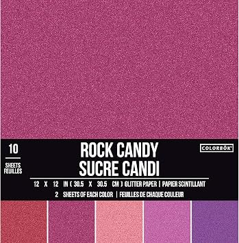 ColorBok 68261B Glitter Paper Pad Rock Candy, 12" x 12"