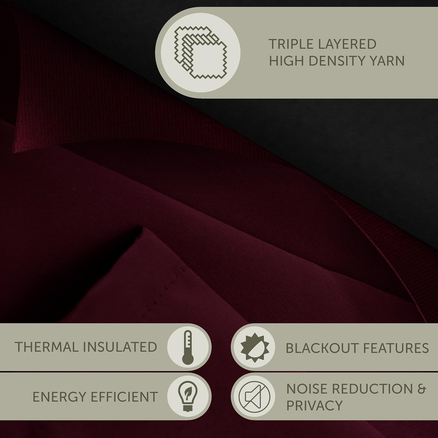 Rod Desyne Window Thermal Isulated Blackout Curtain with Metal Grommet, 96" x 96", Purple - 1 Panel