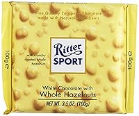 Vista 1 de Ritter Sport Chocolate blanco con avellanas enteras, 3.5 onzas (paquete de 10)