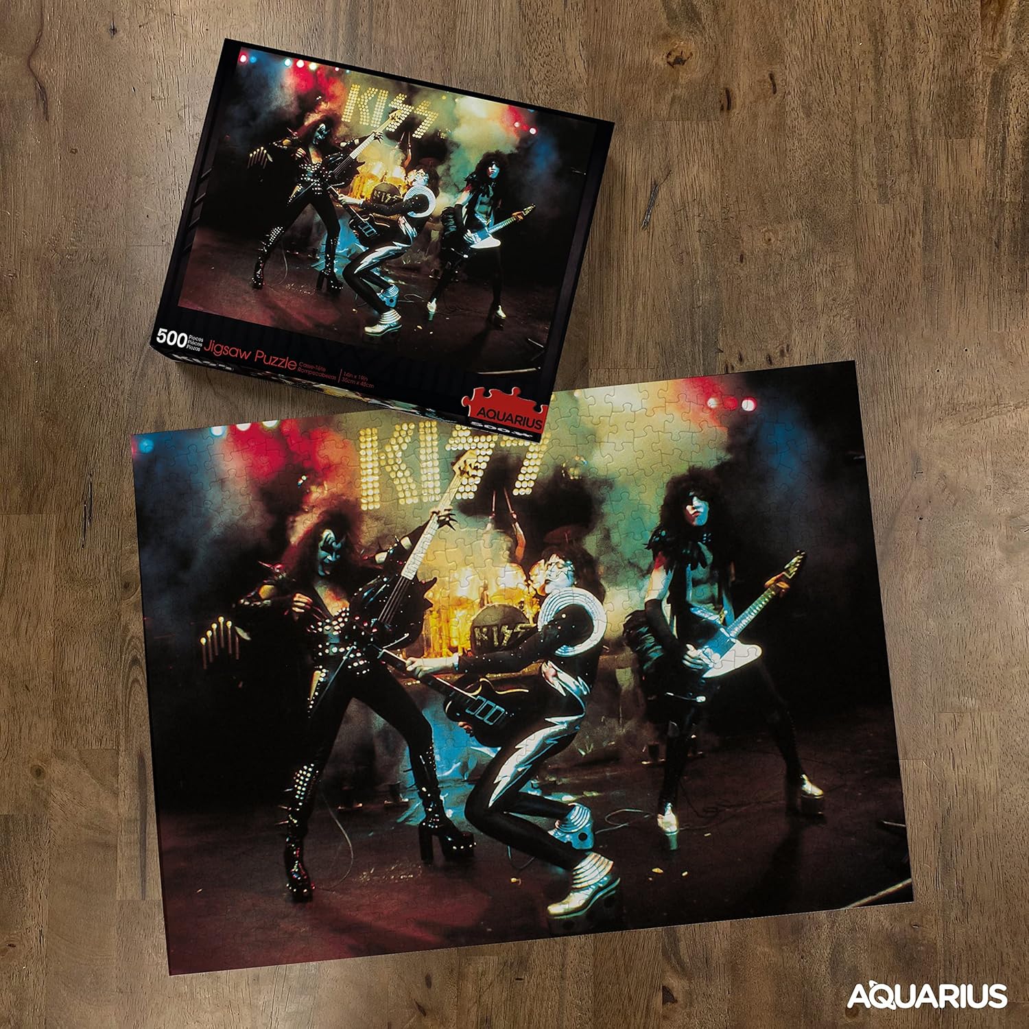 AQUARIUS KISS Puzzle (500 Piece Jigsaw Puzzle) - Glare Free - Precision Fit - Officially Licensed KISS Merchandise & Collectibles - 14x19 Inches