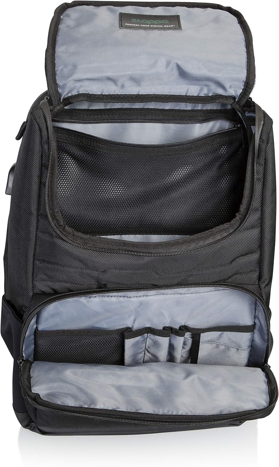 Slappa Gamma Series Gaming Laptop Backpack with Water resistant Zippers; Fits up to 15" Laptops (SL-GAMMA-LAPTOP-BP)