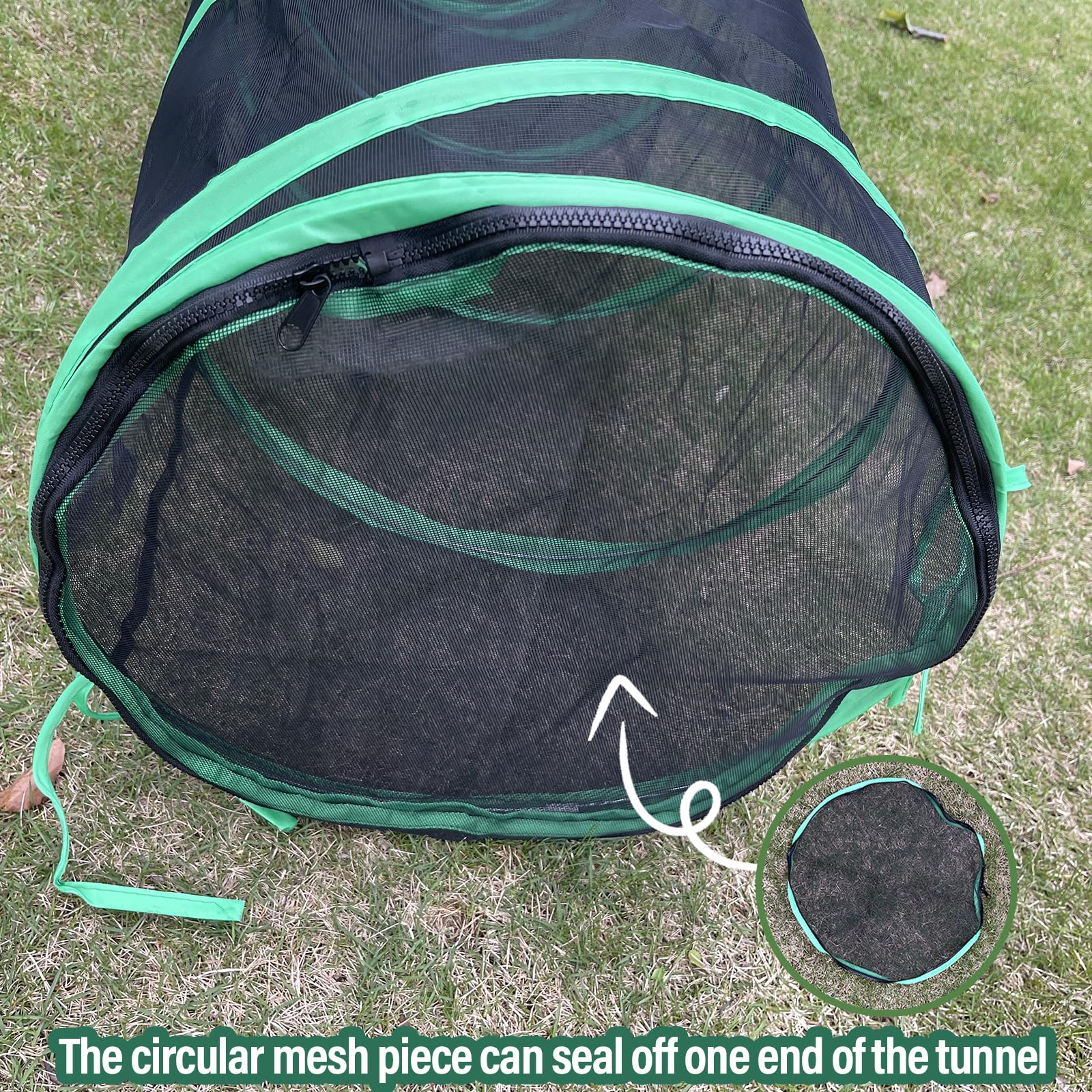Pawtenda Cat Tent Accessory - Tunnel Set x 1 - Includes Straight Tunnel x 1, Tunnel Connection Device x 1 and Circular Mesh Piece with Zipper x 1 - Can Be Connected to Tents or Tunnels - Image 4