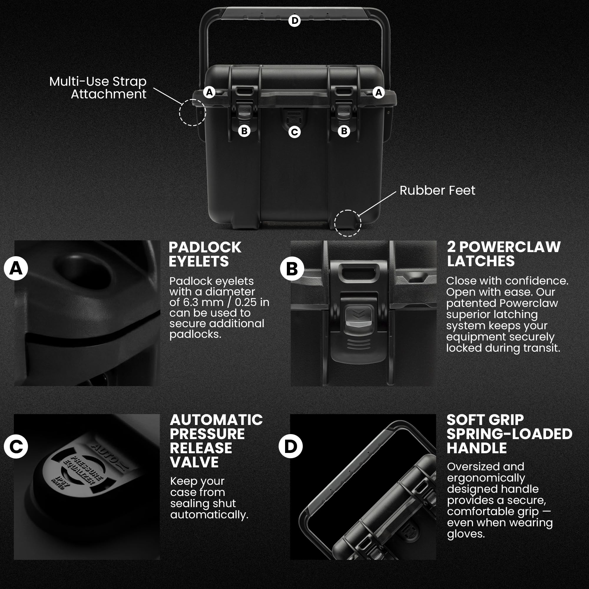 Nanuk T20 Top Loader - Custodia rigida impermeabile con inserto in schiuma Cube, colore: Nero