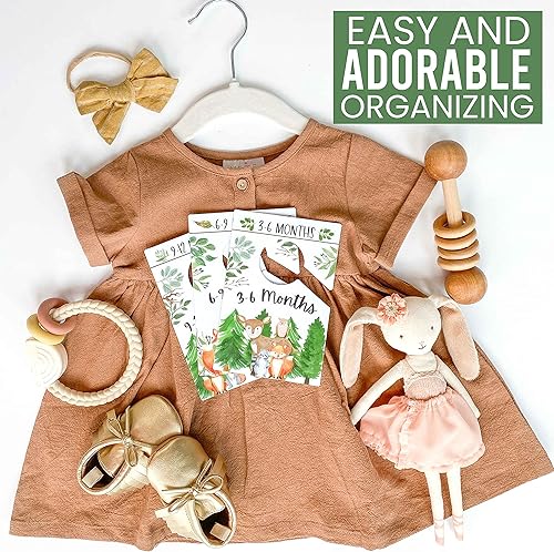 Miniatura 8 de Hadley Designs 6 separadores de suspensión Woodland para armario de bebé, esenciales para recién nacidos, organizador de armario de bebé para
