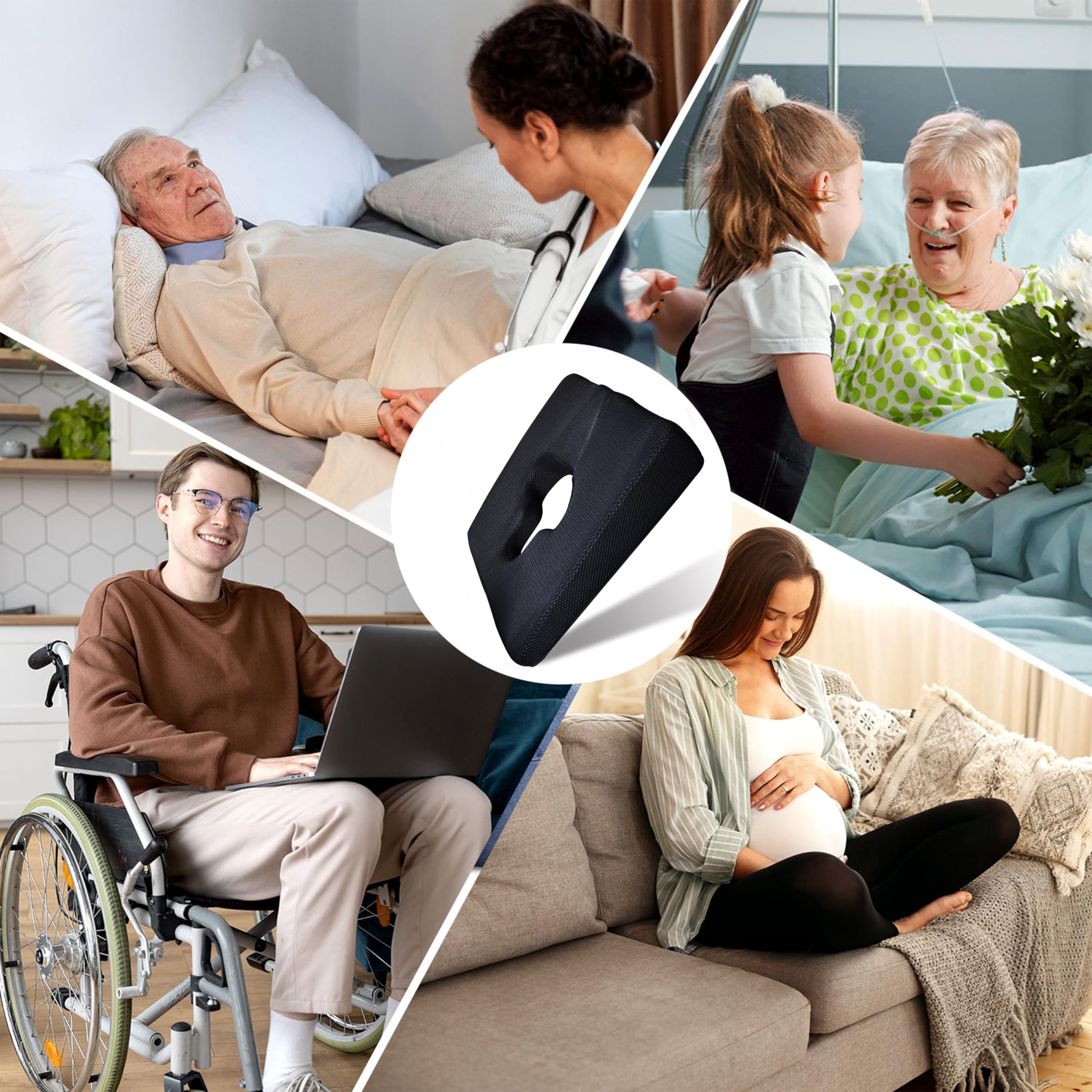 Cuscino da seduta in memory foam, con gel migliorato, anti piaghe da decubito, cuscino per sedere, cuscino per coccige per conducenti, costretti a letto, disabili