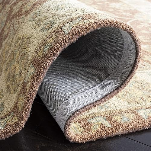 Miniatura 5 de SAFAVIEH Antiquity Collection AT315A - Alfombra de pasillo de lana oriental tradicional de primera calidad, 2 pies 3 pulgadas x 10 pies, marrón y