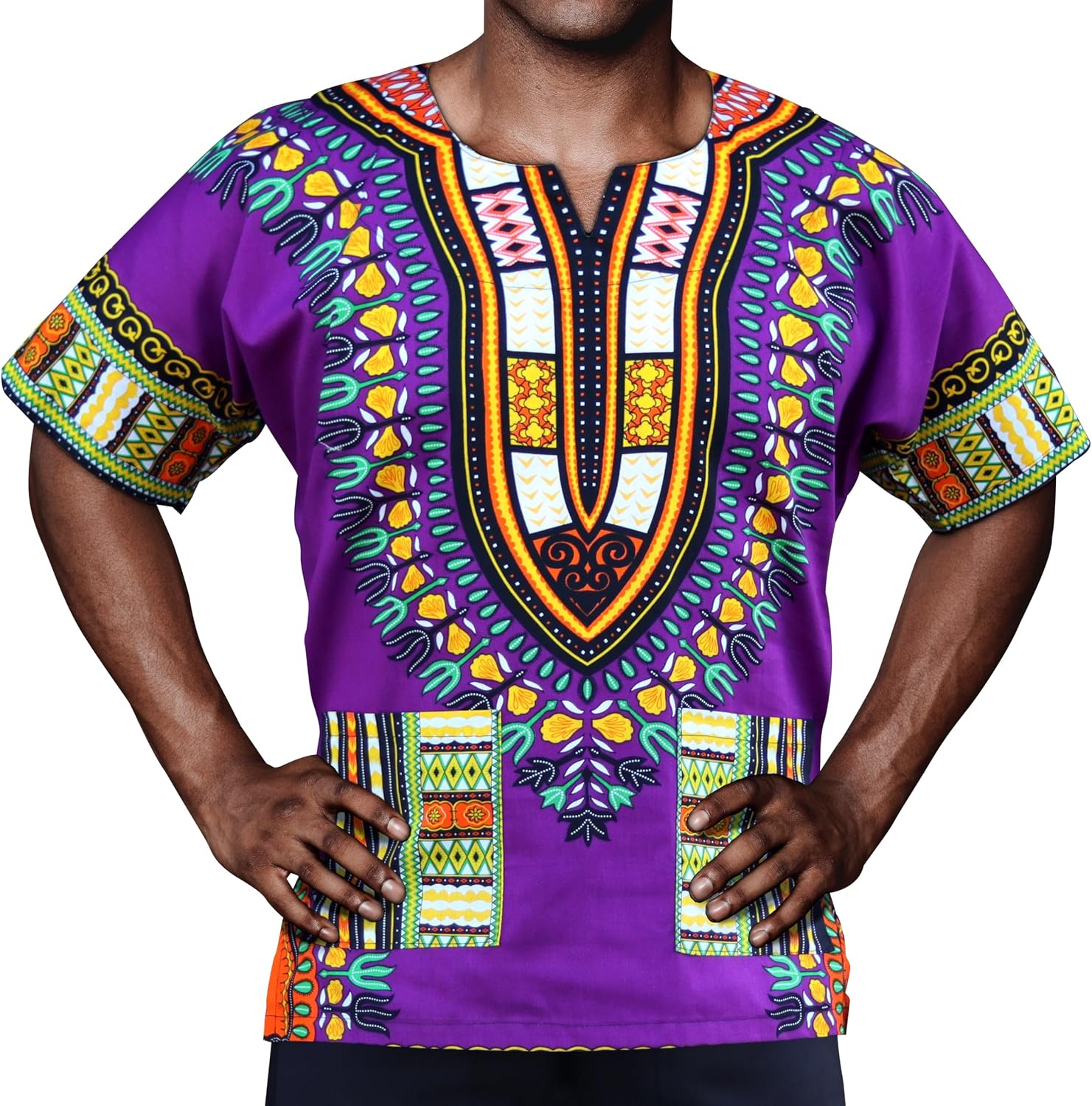 DA'IKI Dashiki Cotton Shirt African Tribal Kaftan Boho Caftan Unisex