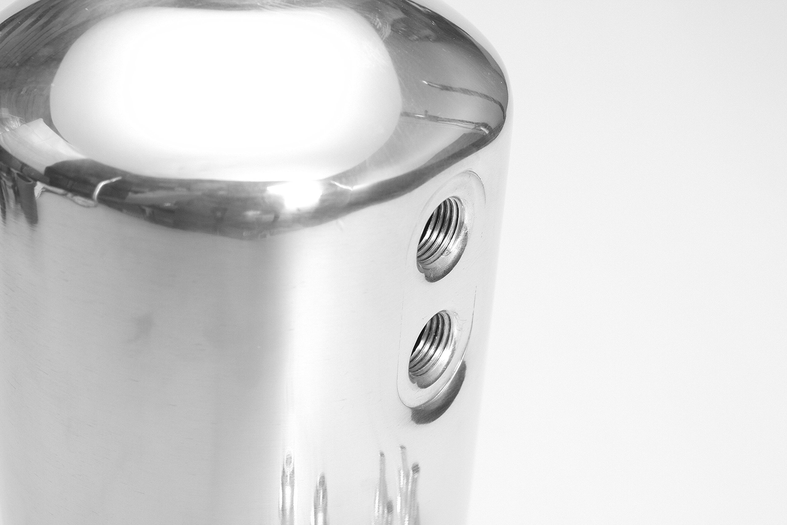 Autobahn88 Universal 1.5L Cylindrical Surge Tank, Includes AN Adapter In=AN6, Out=AN8, Push-on Barb Adapter In= 8mm (5/16