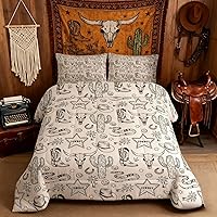Vista 54 de Juego de edredón para niños, diseño de calavera de vaca, tamaño King, ropa de cama de madera de vaca para niños, niñas y hombres, decoración
