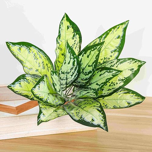 Miniatura 4 de Lackingone - Lote de 3 hojas artificiales de magnolia para plantas y plantas de césped para el hogar, jardín, jardín, oficina, interior, exterior,