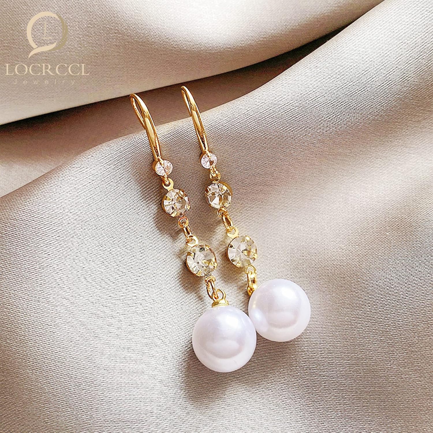 Long Pearl Earrings Gold Long Tassel Pearl Zircon Earrings Baroque Drop Dangle Earrings Vintage Pearl Studs Earring Wedding jewelry for Women - Image 3