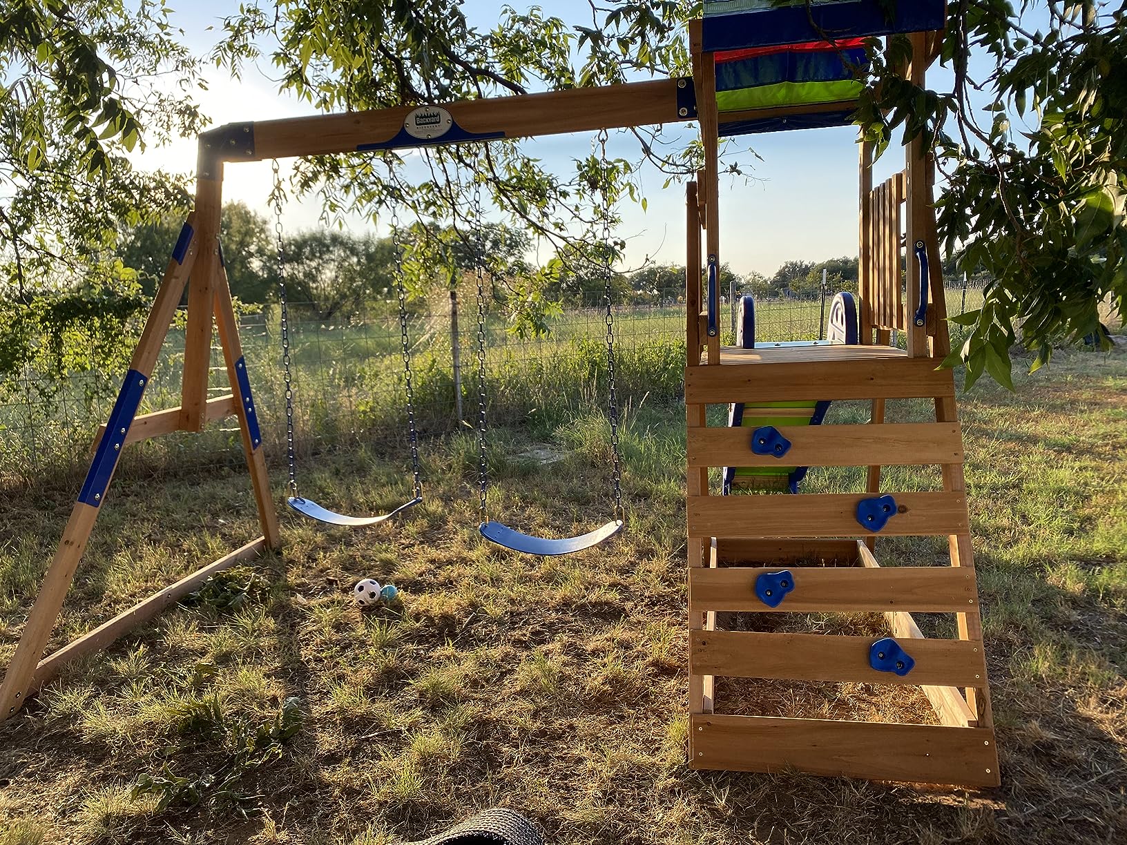 16/mo Finance Backyard Discovery Buckley Hill Wooden Swing Set, Made