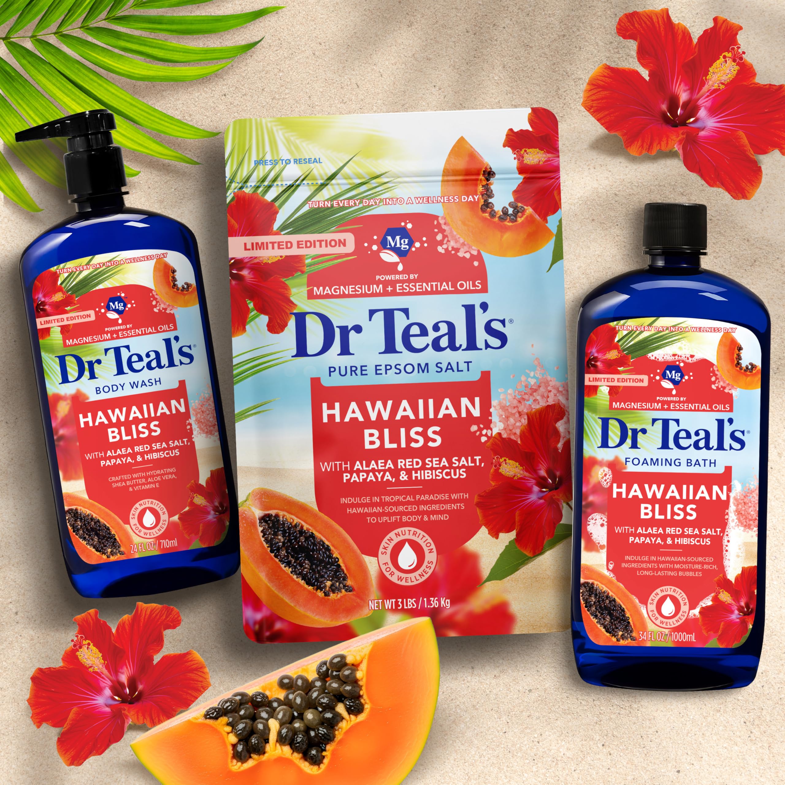 Dr Teal's Hawaiian Bliss Epsom Salt - Tropical Soak -8 Dr Teal's Hawaiian Bliss Epsom Salt - Tropical Soak -8