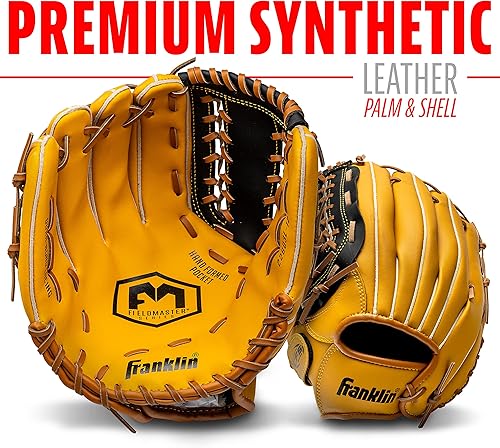 Vista 259 de Franklin Sports Field Master Baseball + Softball Glove - Field Master Adult + Youth Baseball + Softball Mitt - Men's + Women's Gloves - Right Hand