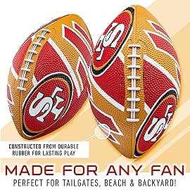 Franklin Sports NFL San Francisco 49ers Football - Youth Football - Mini 8.5 Rubber Ball - Perfect for Kids - Team Logos and Colors