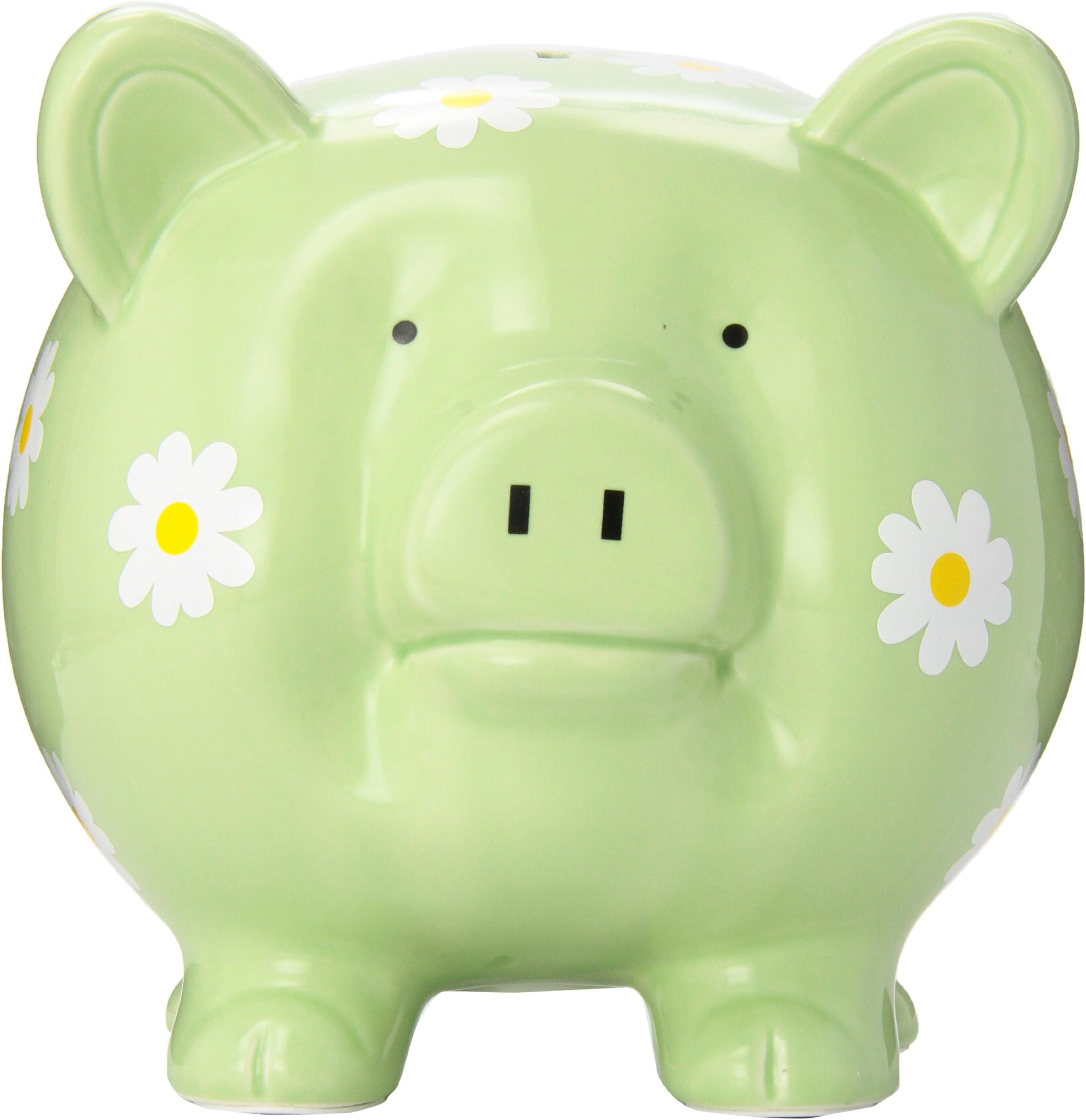 Child to Cherish Large Daisy Pig Bank, Green