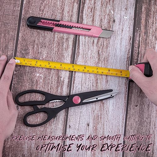 Miniatura 5 de CARTMAN 39-Piece Home Tool Set Kit, Essential Household Hand Tools with Plastic Storage Case Rosado