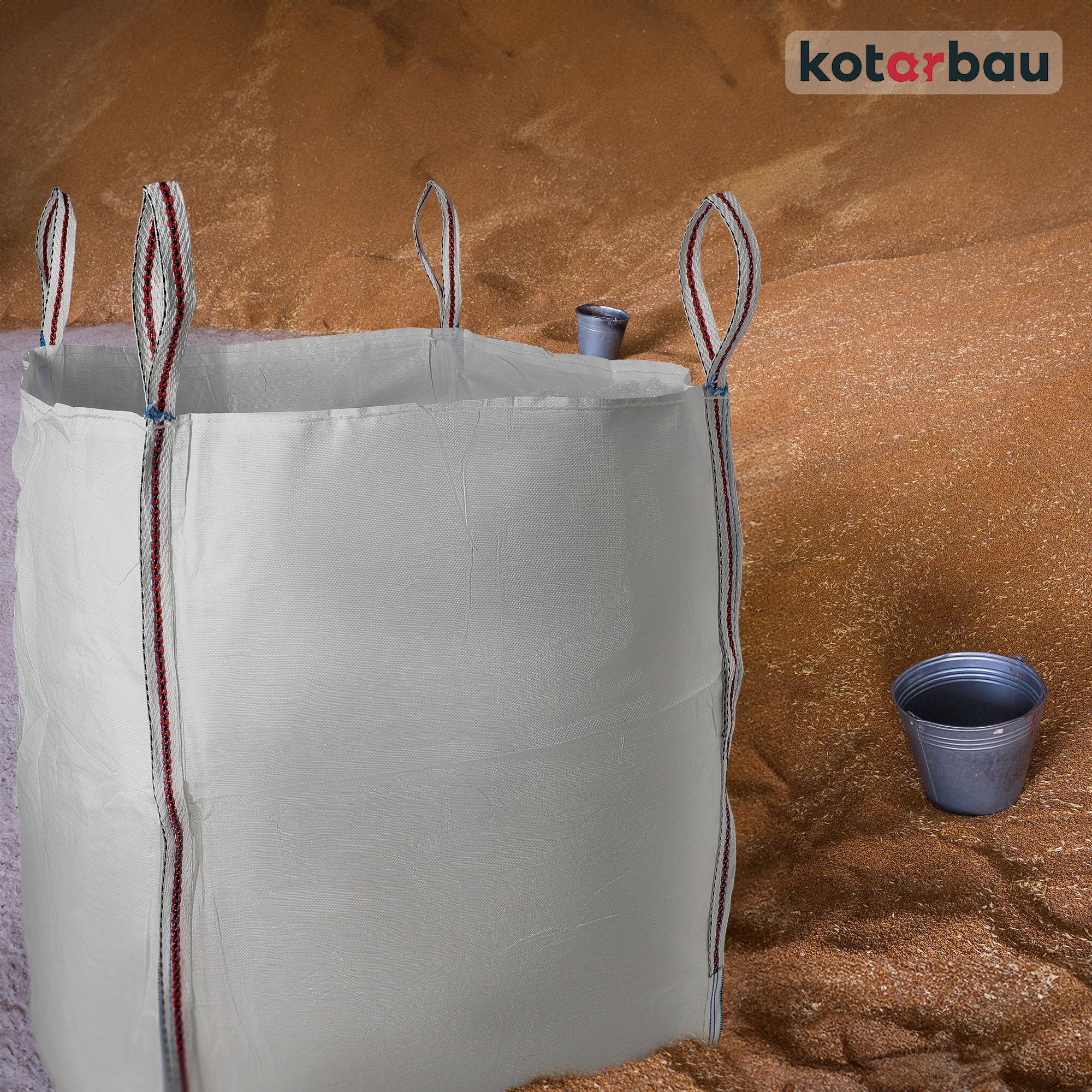 KOTARBAU® 4 St Big Bag Säcke 90x90x120 cm Gartenabfallsack Stabil Offen 1000 kg PP Schwerlastsack Gartenabfallsäcke Baumsack Gartentasche Abfallsäcke Schuttsäcke Bauschuttsäcke Garten Zubehör