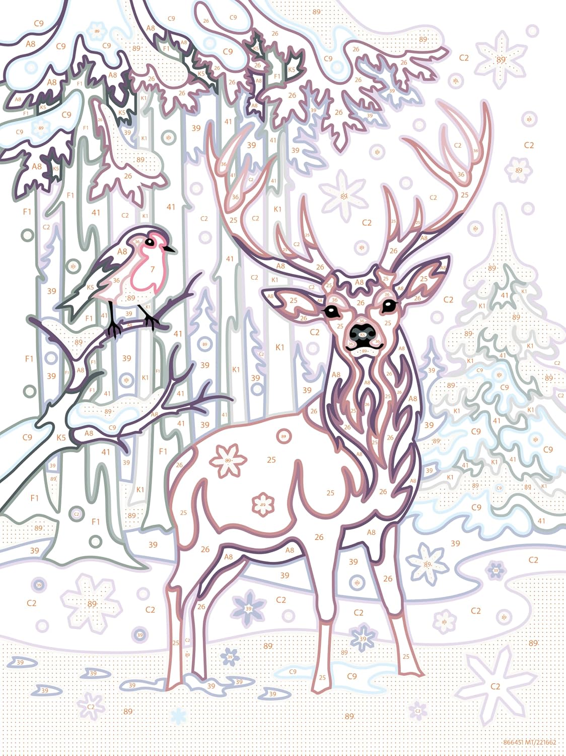Ravensburger CreArt Festive Friends Paint by Numbers Kit for Kids - 12023086 - Painting Arts and Crafts for Ages 9 and Up