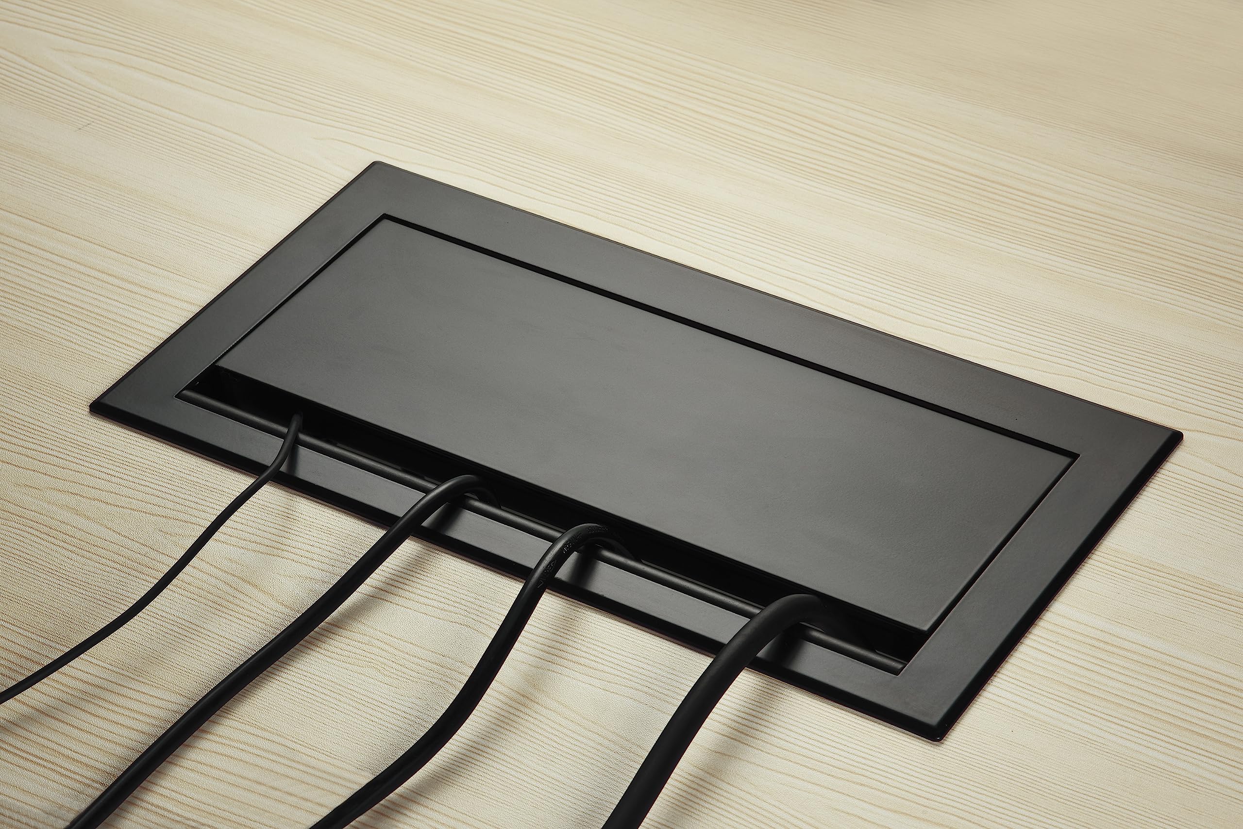 Electraline 62577 Mehrfachsteckdose Pop-up für Schreibtisch/Tisch Unterputzdose 3 Schuko-Steckdosen + 2 USB 3.1 A (1 Typ A + 1 Typ C) 15,5 W + 1 HDMI-Steckdose + 1 RJ45 Stecker Kabel 2M