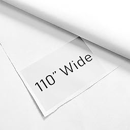 110 Inch Wide 100% Blackout Fabric Pre-Cut 5 Yard (180" x 110") - Light Blocking Material for Curtains, Windows, Blinds - Total Blackout Cloth for Drapery Lining, Heat Blocking Window Cover