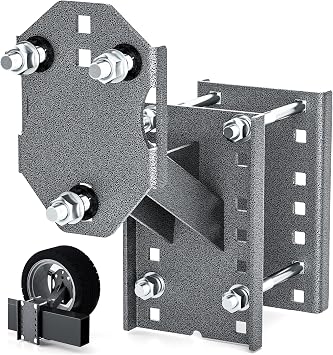 Trailer Spare Tire Mount, 5mm Thick Heavy Duty Steel Spare Tire Carrier Bracket for Utility Trailer Boat Trailer RV Trailer and Camper, Spare Tire Holder Parts Fits Most 4 & 5 & 6 Lugs Trailer Wheels