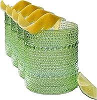 Vista 18 de Kate Aspen Juego de 6 vasos con cuentas, cristalería retro vintage de 10 onzas, vasos de jugo de agua para cóctel, anfitriona o regalo