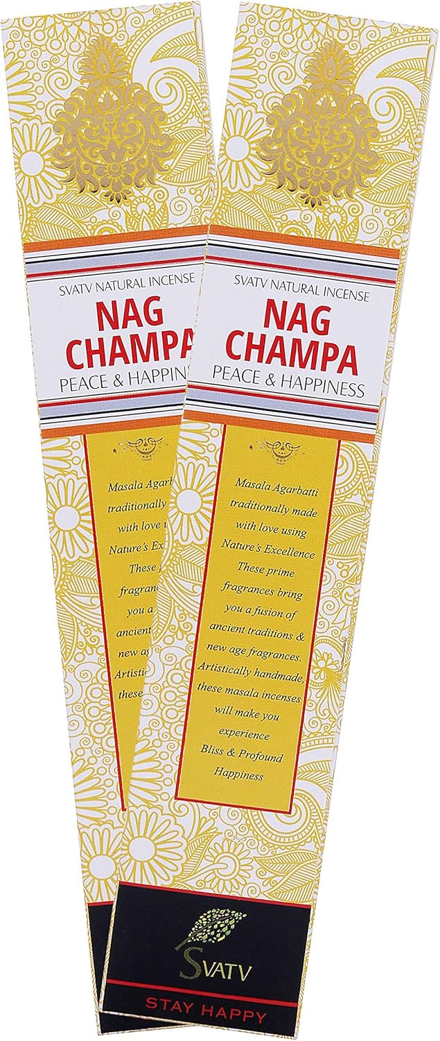 SVATV Nagchampa :: Stick de Incienso Masala Enrollado a Mano Hecho en la India Paquete de 15 g Juego de 2 Cajas
