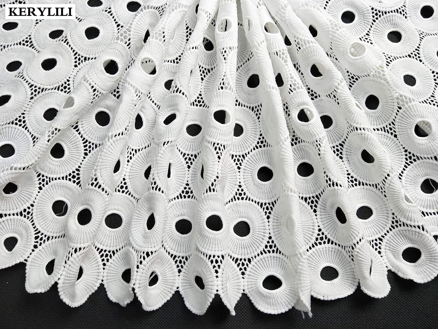 5 Yards Off White Lace African Fabric Milky Cotton Cord Lace Swiss Guipure Women/Men Craft Sewing Textile