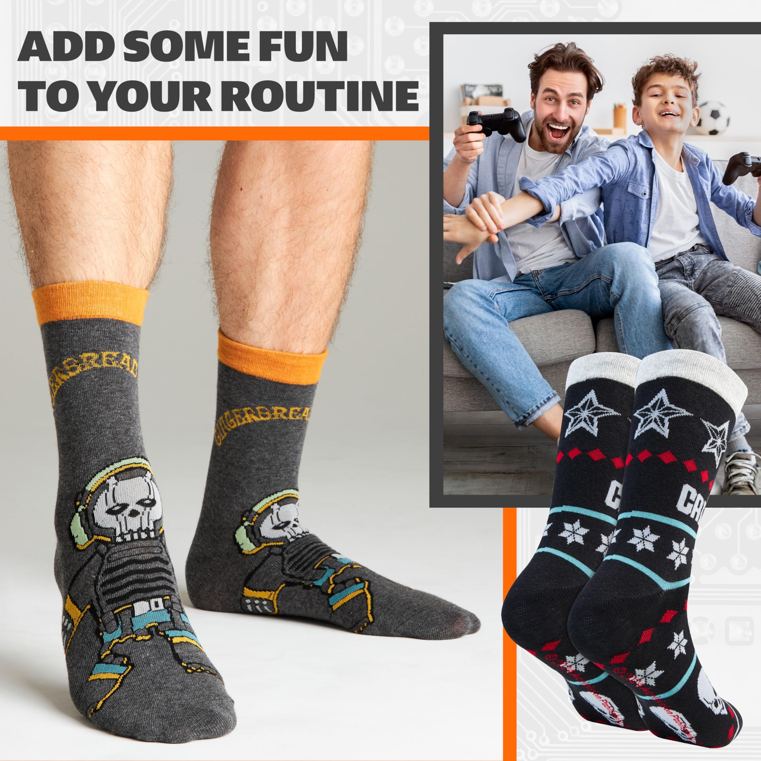 Call of Duty Chaussettes Mi-Mollet Homme, Lot de 5 Paires Respirantes - Cadeau Gamer