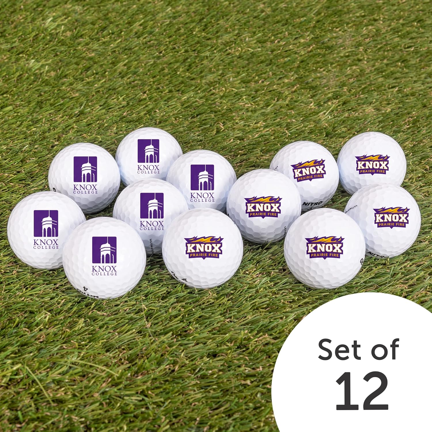 Desert Cactus Knox College Golf Balls 12 Pack – KC Prairie Fire Full Color Dozen – Officially Licensed Sport Team Accessory