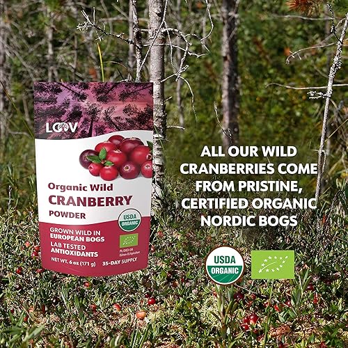 Miniatura 8 de Wild Organic - Polvo de arándano liofilizado orgánico, 6 onzas, suministro de 35 días, de bosques nórdicos, crudo, sin azúcar añadido