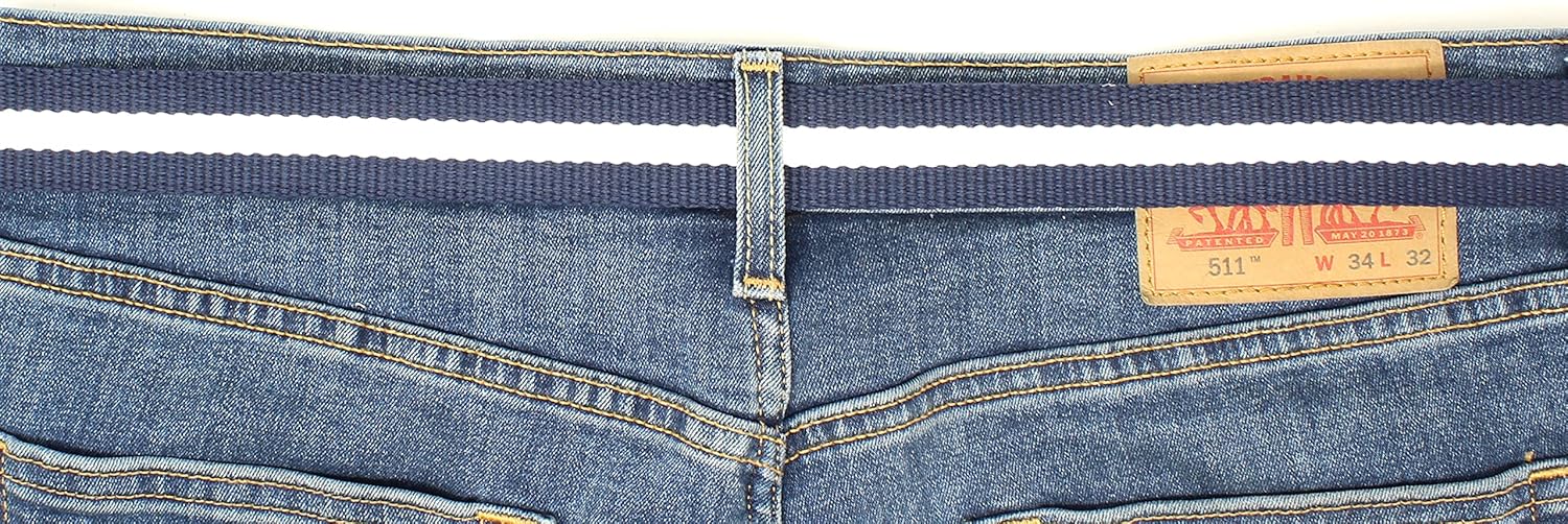 Canvas Web Belt D-Ring Buckle 1.25" Wide Metal Tip Multi-Color - Image 5