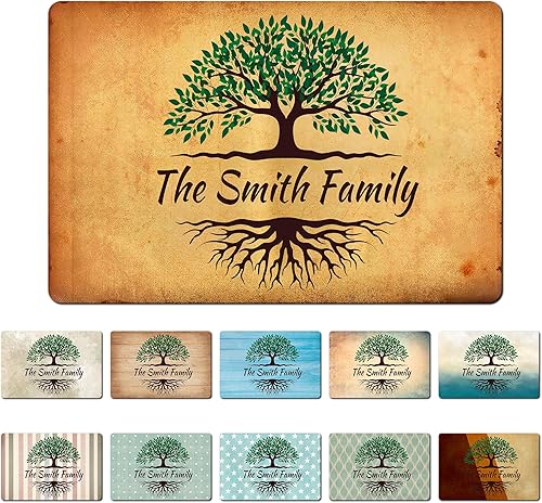 Tapetes personalizados de bienvenida para puerta delantera, tapete personalizado con cualquier texto, tapete personalizable con perfil bajo para la