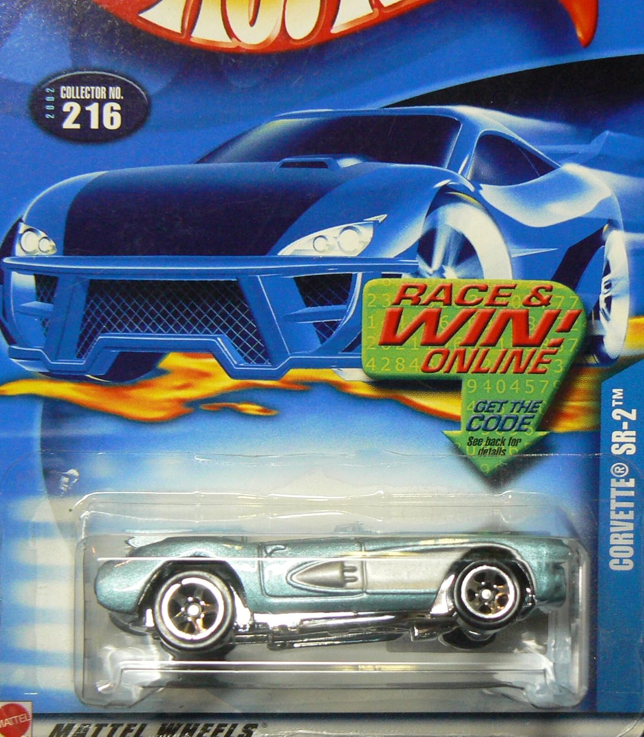 Hot Wheels 2002 Corvette SR-2 216 BLUE 1:64 Scale