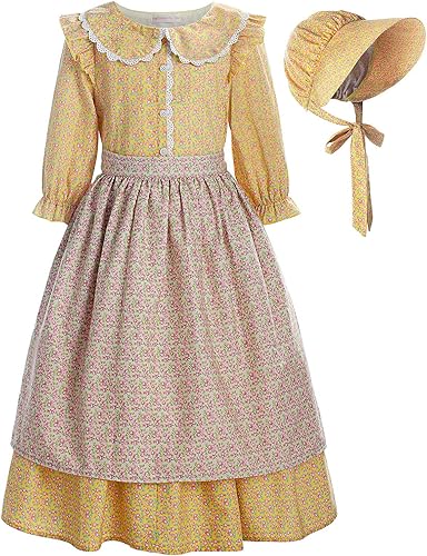 Disfraz ReliBeauty Pioneer Girl de Laura Ingalls Wilder, color amarillo