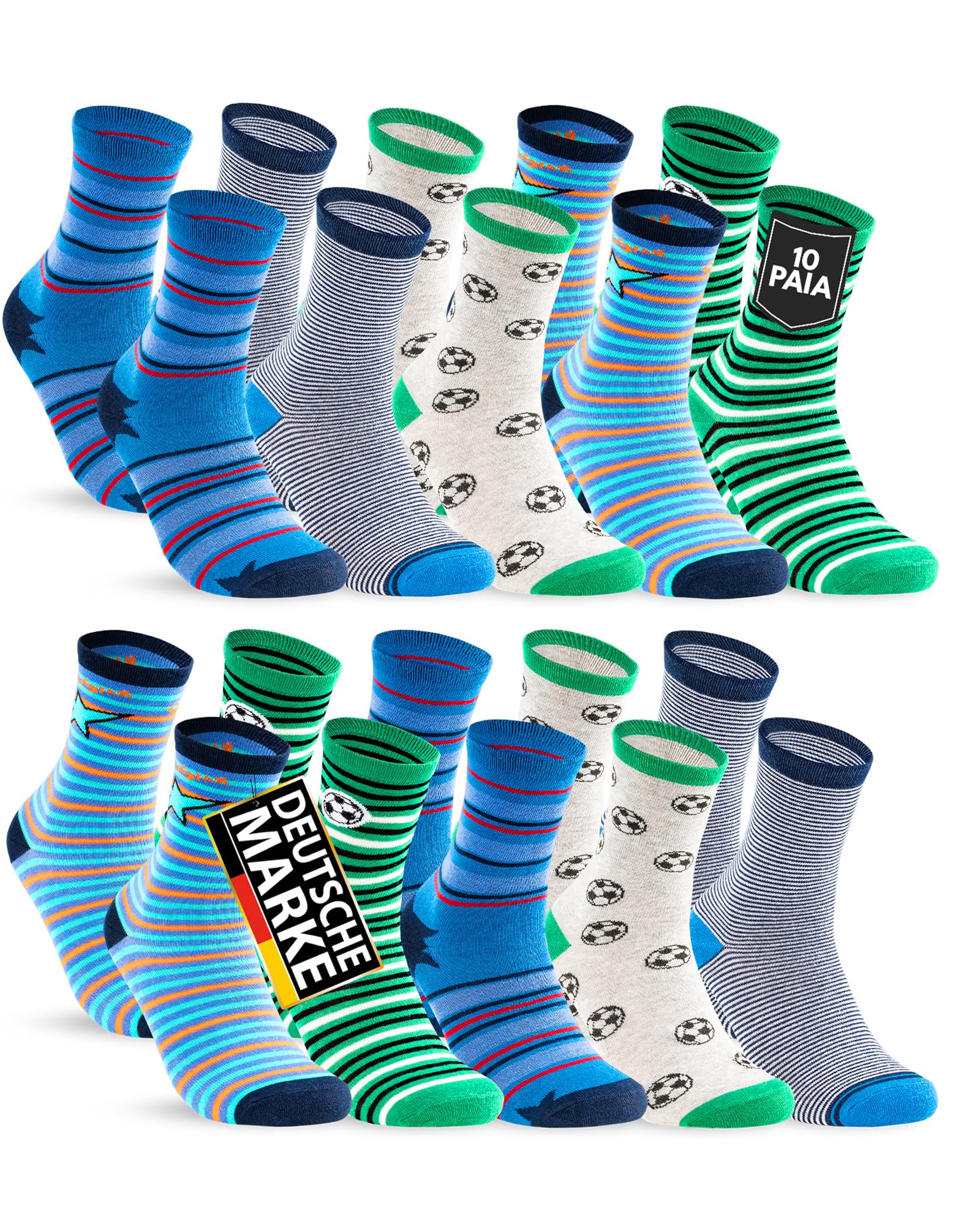 sockenkauf24 Calze Bambini per Bambino e Bambina (10 Paia) Calzini Cotone