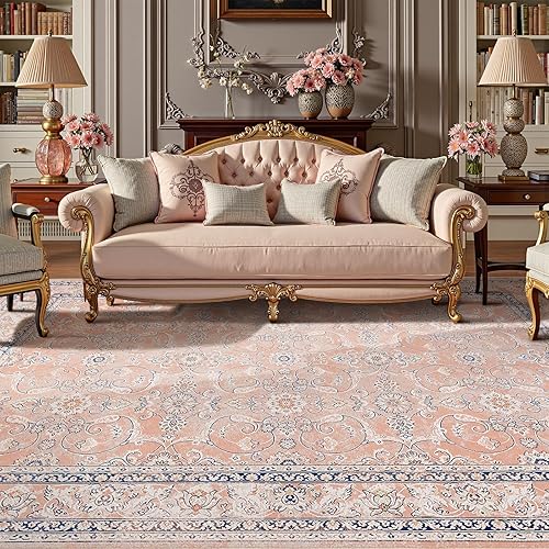 Vista 121 de jinchan Alfombra de pasillo lavable de 2 x 10 pulgadas, estilo vintage, envejecida, para interiores, delgada, tradicional, con estampado floral