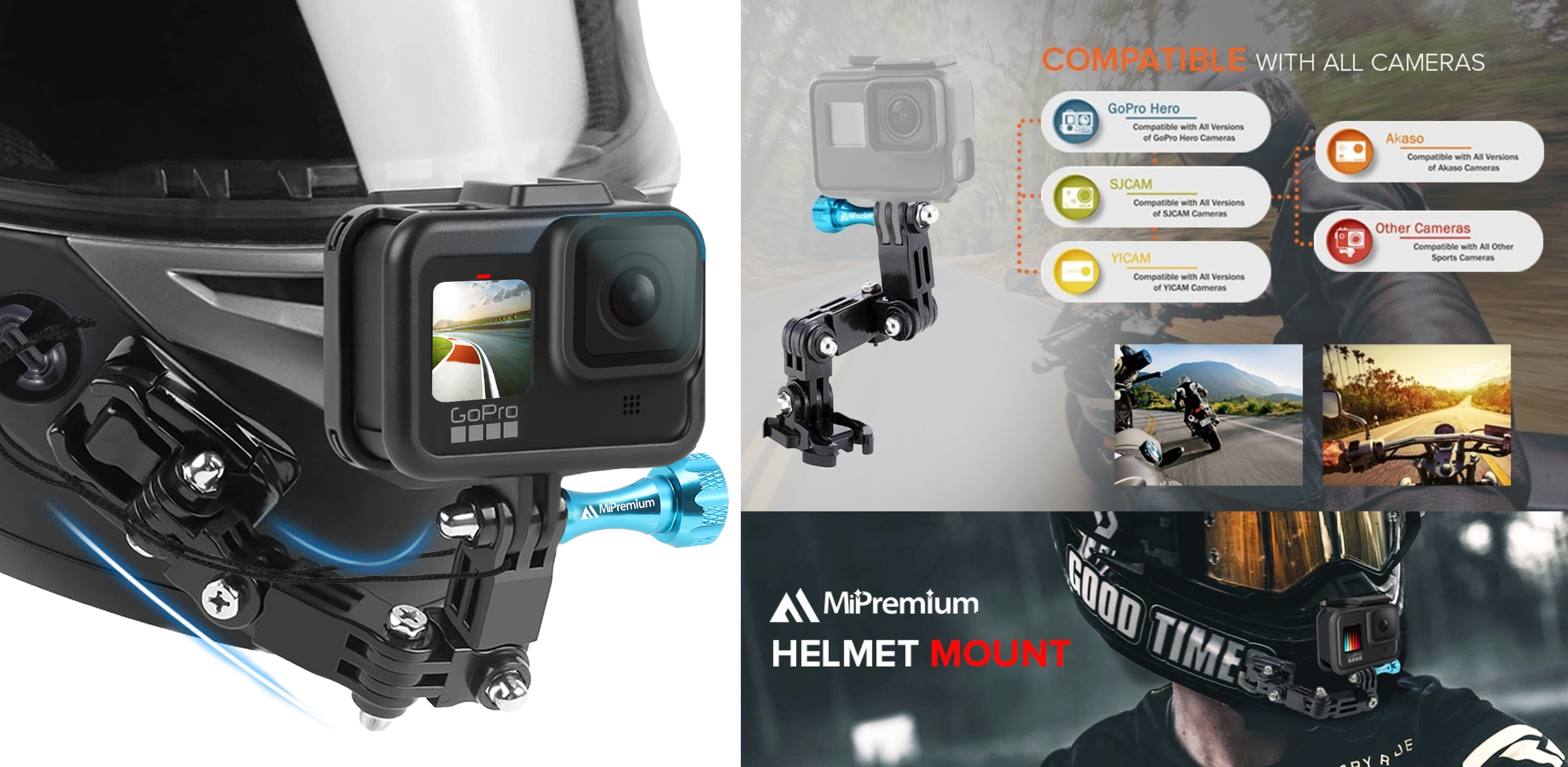 Amazon.com : MiPremium Motorcycle Helmet Chin Mount Kits for